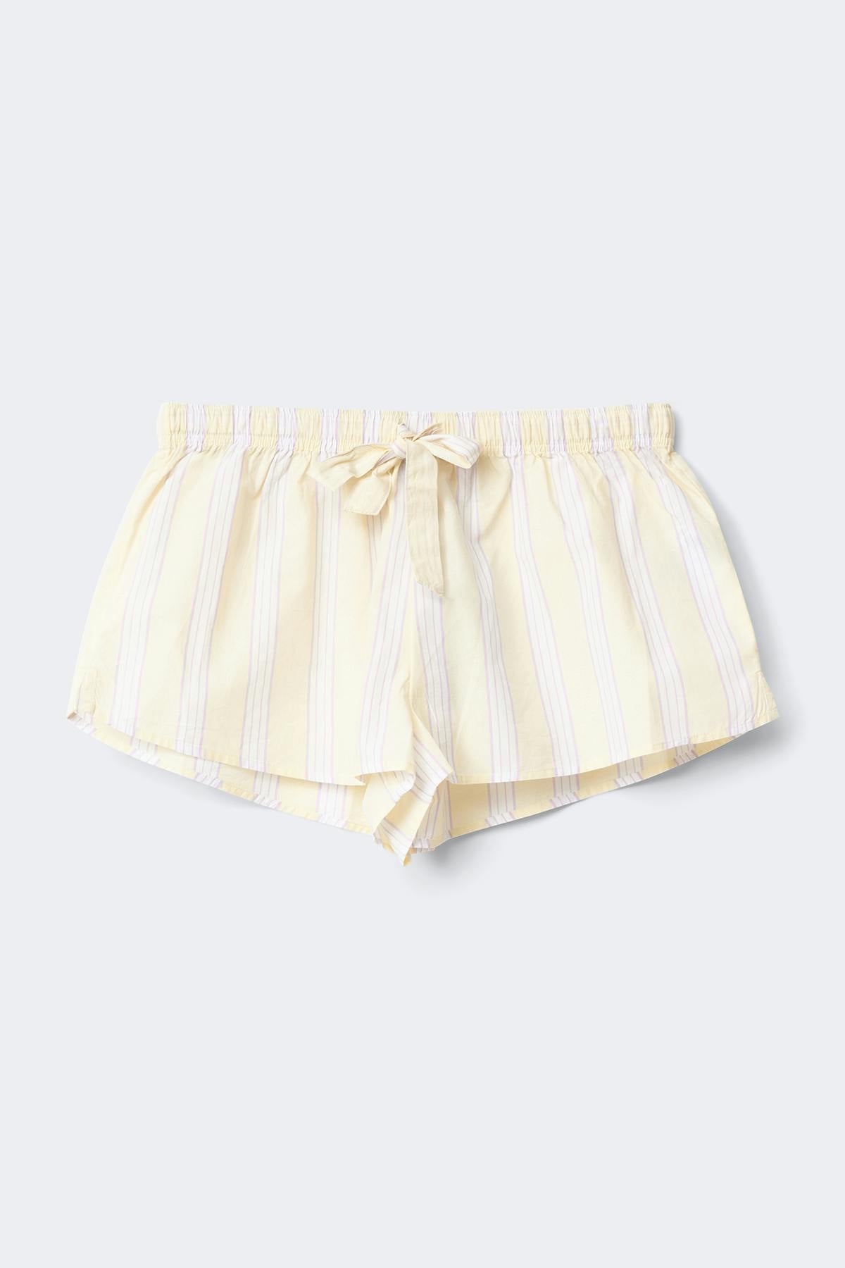 Poplin pyjamas shorts - Yellow stripe