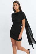Knitted cape dress - Noir