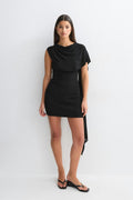 Knitted cape dress - Noir
