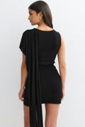 Knitted cape dress - Noir