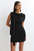 Knitted cape dress - Noir