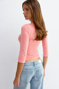 V-neck top - Gardenia