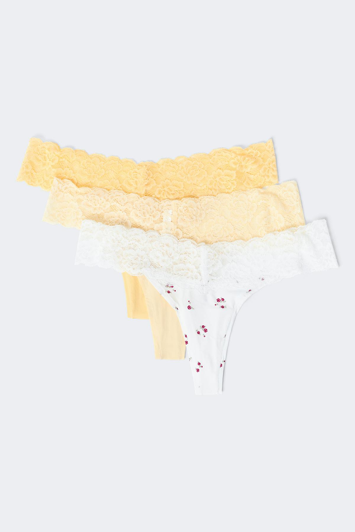 3-pack soft micro thong - Blanc