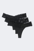 3-pack soft micro thong - Noir
