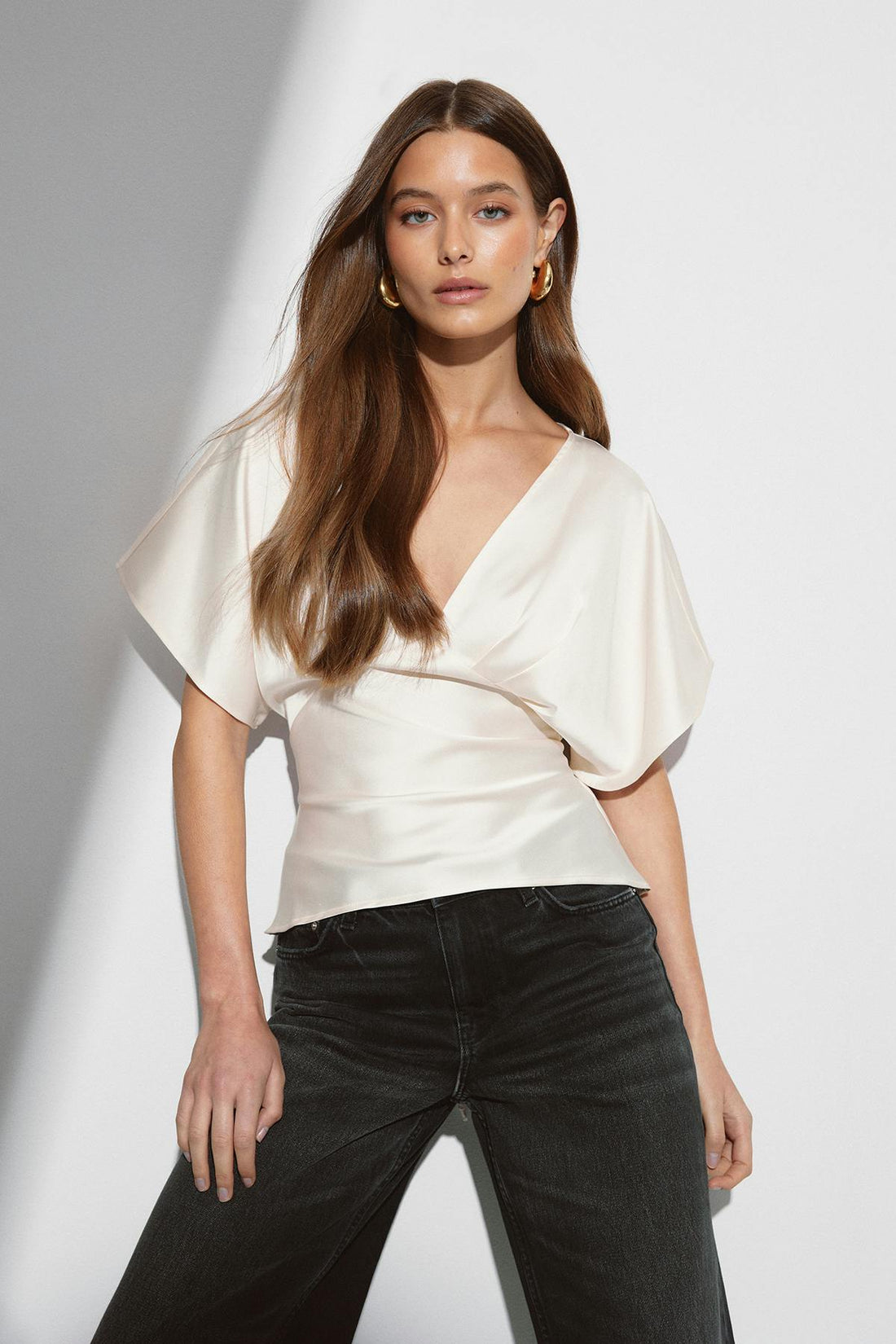 Satin top - Blanc cassé