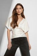 Satin top - Blanc cassé
