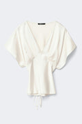 Satin top - Blanc cassé