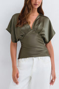 Satin top - Jaune