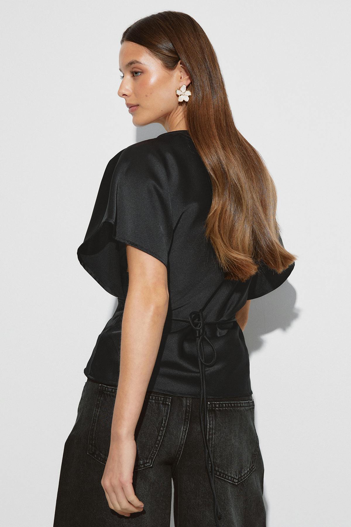 Satin top - Blanc cassé