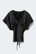 Satin top - Noir