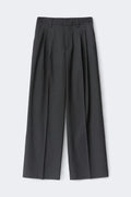 Edgy full length pleated pants - Grey stripe