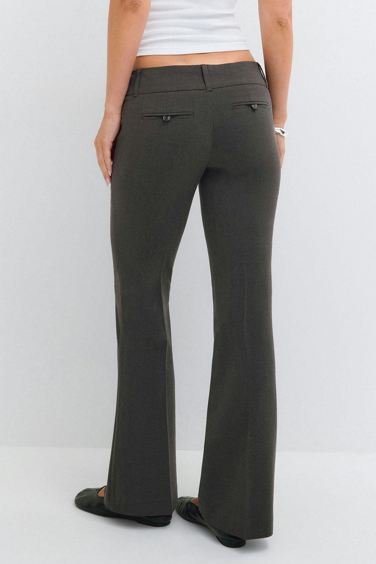 Sassy low bootcut trousers - Grey melange