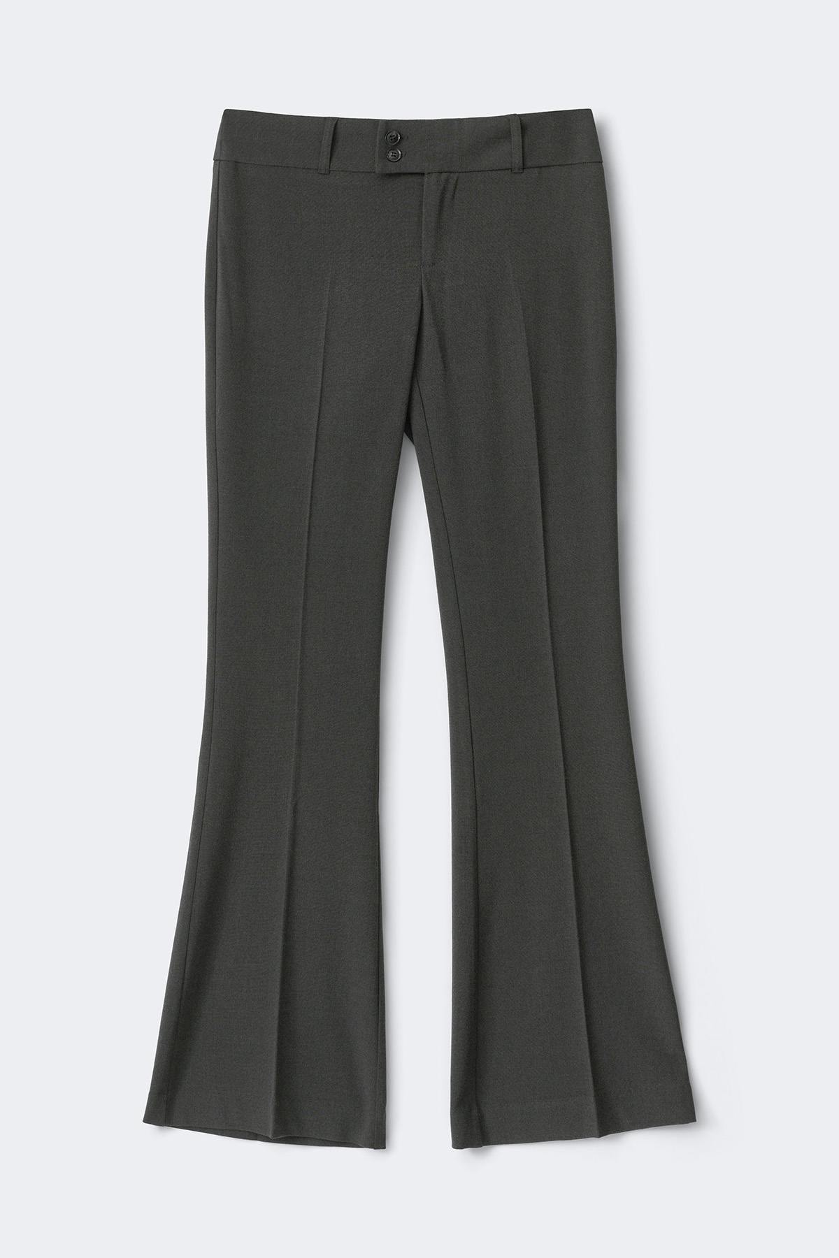Sassy low bootcut trousers - Grey melange