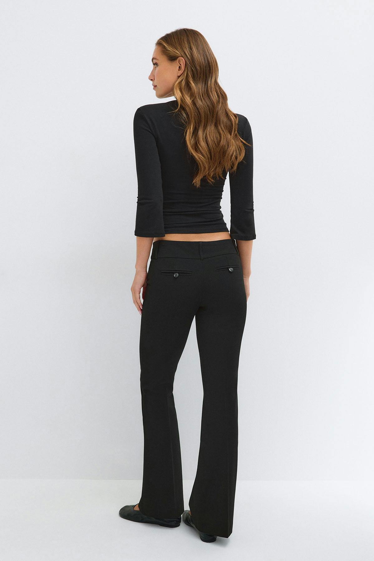 Sassy low bootcut trousers - Noir