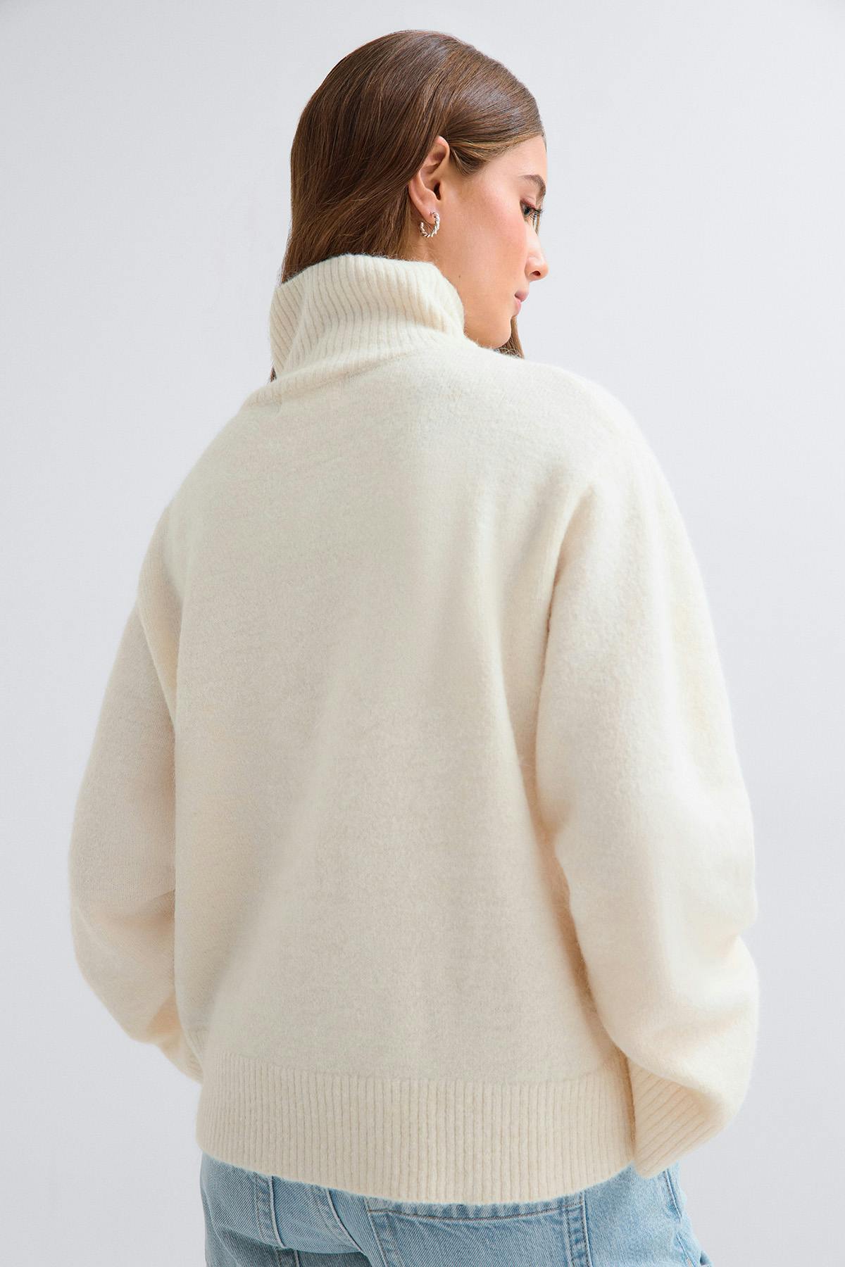 Double zip knitted cardigan - Vert foncé