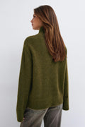 Double zip knitted cardigan - Chocolate brown