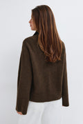 Double zip knitted cardigan - New camel