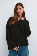 Double zip knitted cardigan - Mid grey mel
