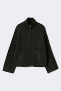 Double zip knitted cardigan - Noir