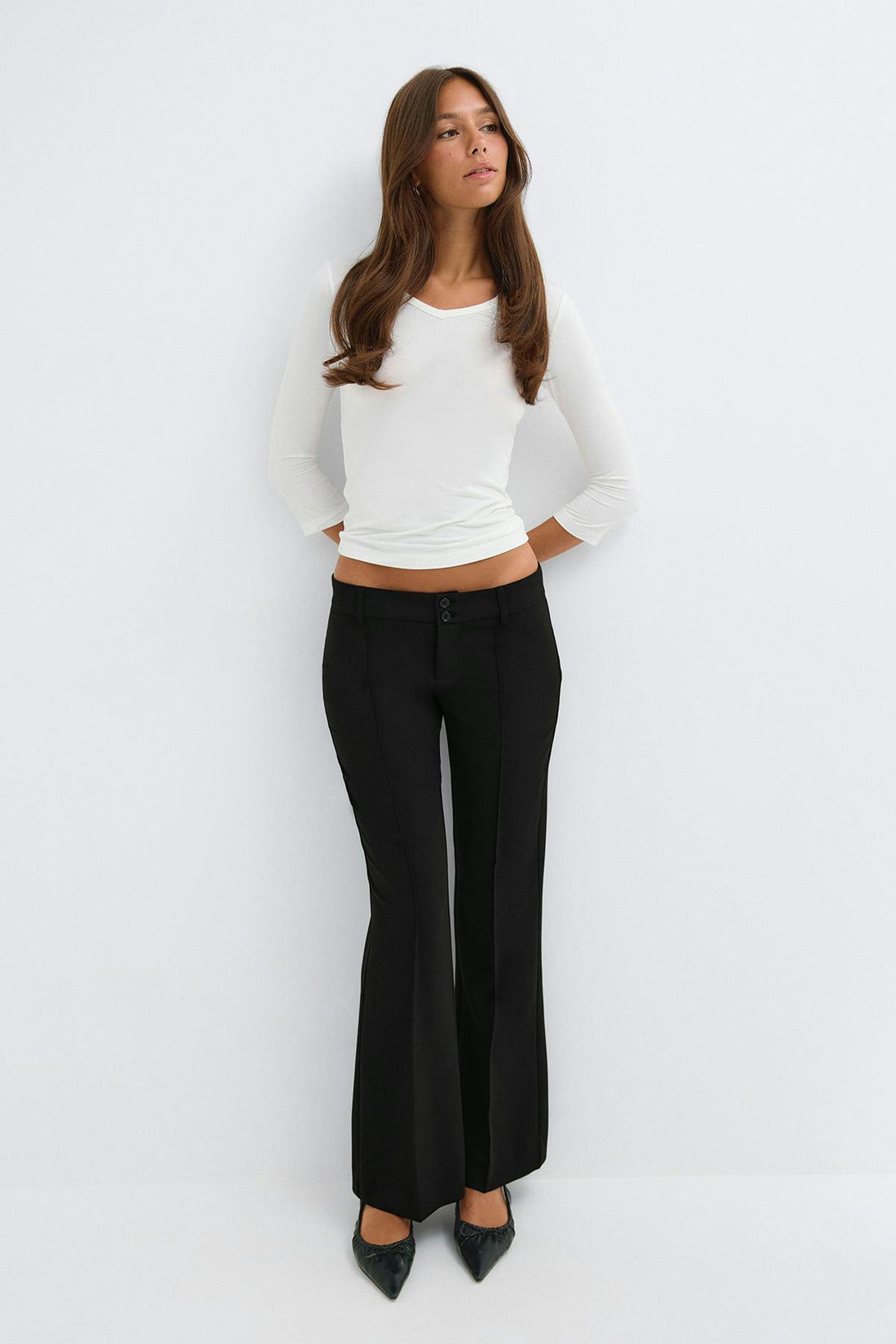 Sassy y2k low bootcut trousers - Noir