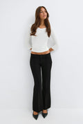 Sassy y2k low bootcut trousers - Noir