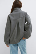Funnel neck jacket - Grey melange