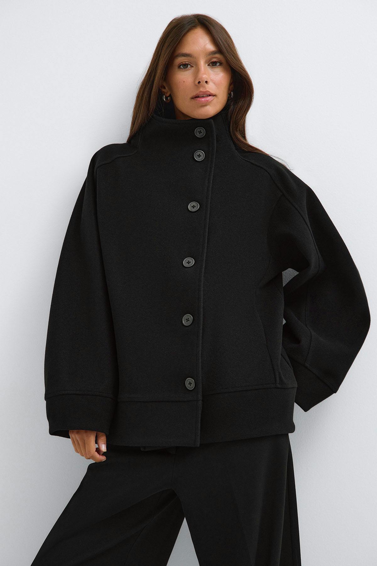 Funnel neck jacket - Noir
