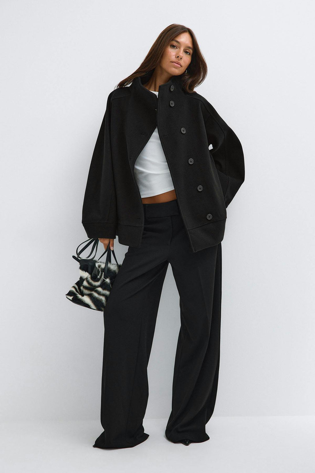 Funnel neck jacket - Noir
