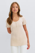 Y knitted short sleeve top - Navy blazer