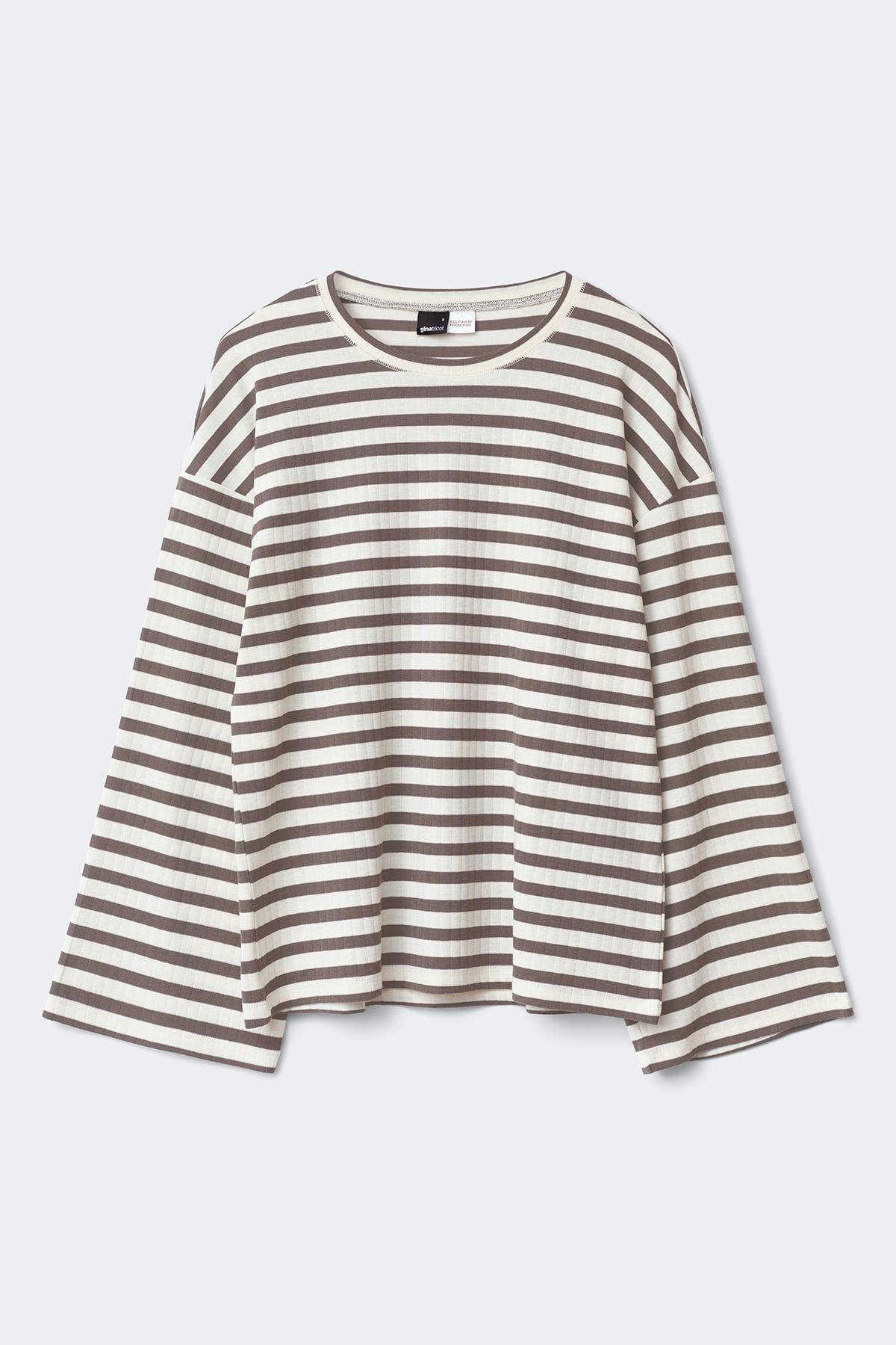 Soft loungewear longsleeve top - Lounge stripe