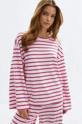 Soft loungewear longsleeve top - Rhododendron