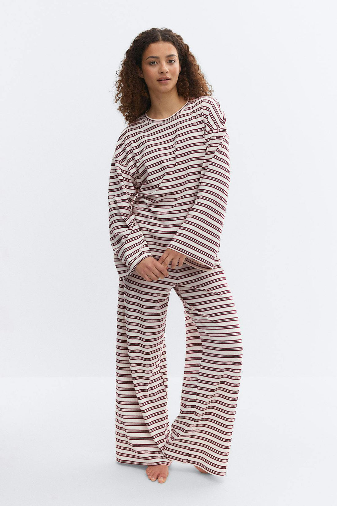 Soft loungewear longsleeve top - Rhododendron