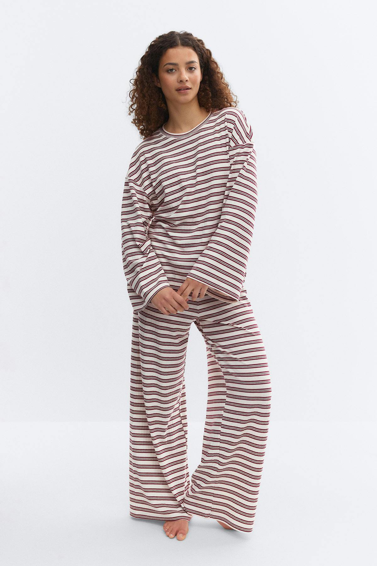 Soft loungewear longsleeve top - Rhododendron