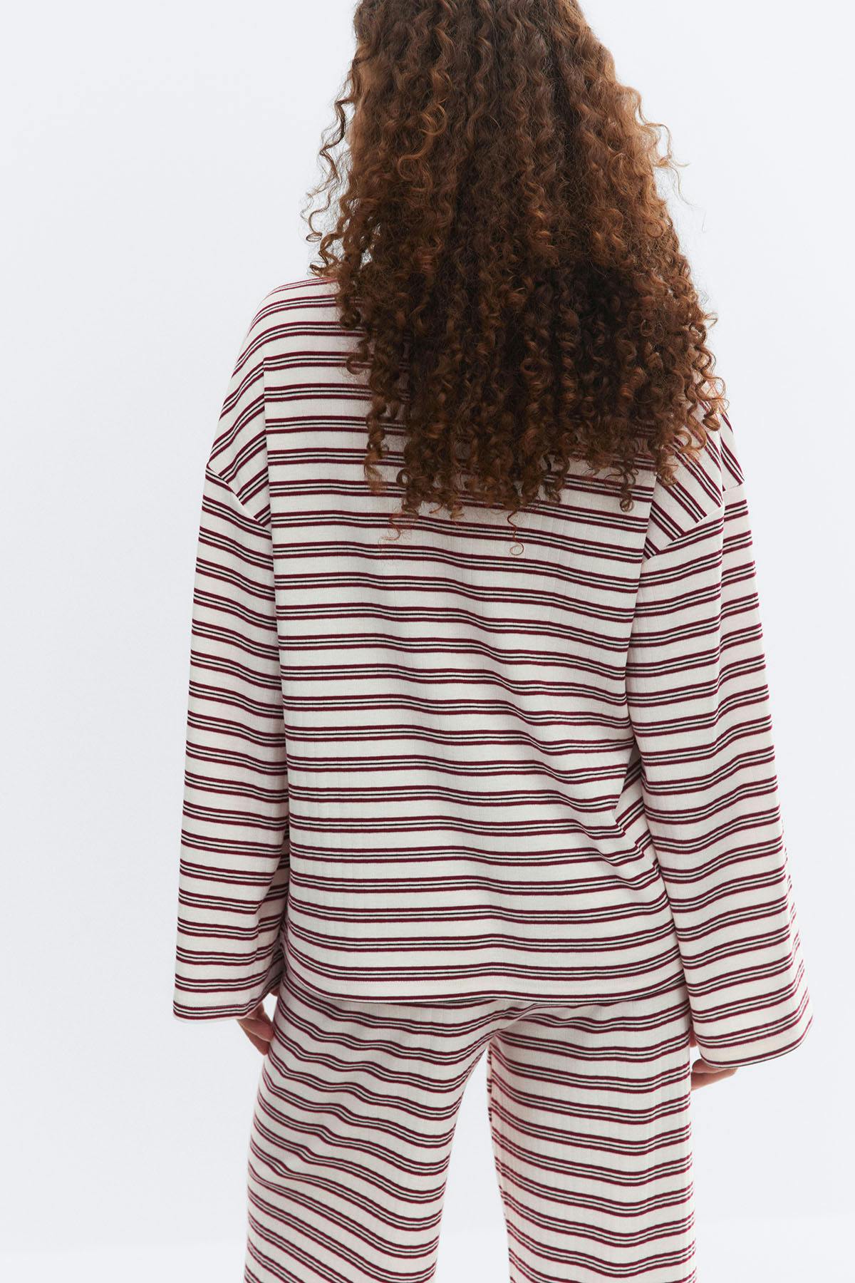 Soft loungewear longsleeve top - Rhododendron