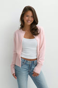 Y shaped knitted cardigan - Ballet slipper