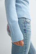 Y shaped knitted cardigan - Cashmere blue
