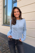 Y shaped knitted cardigan - Cashmere blue