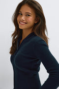 Y knitted shaped hoodie - Navy blazer