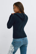 Y knitted shaped hoodie - Navy blazer