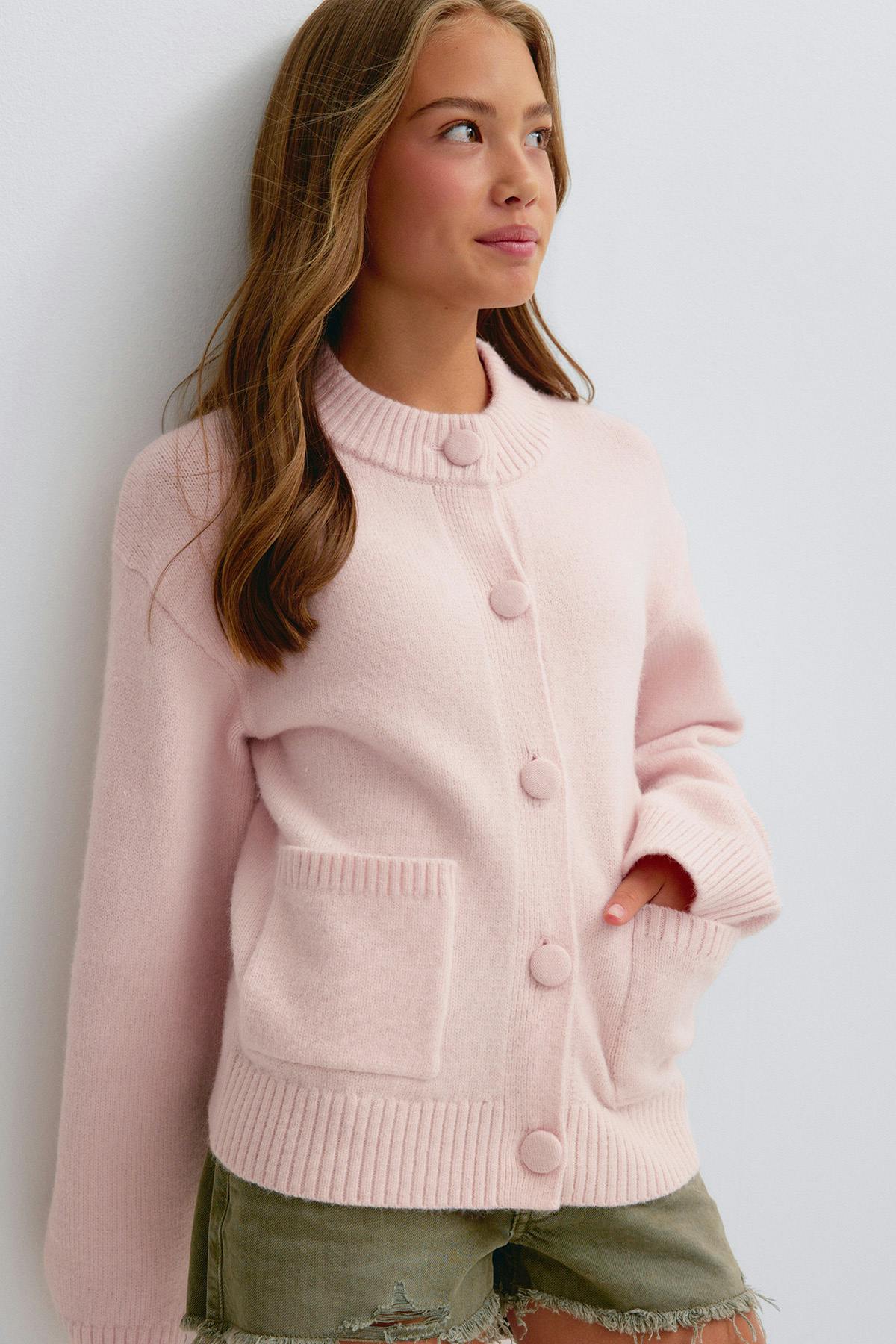 Y knitted cardigan - Gardenia