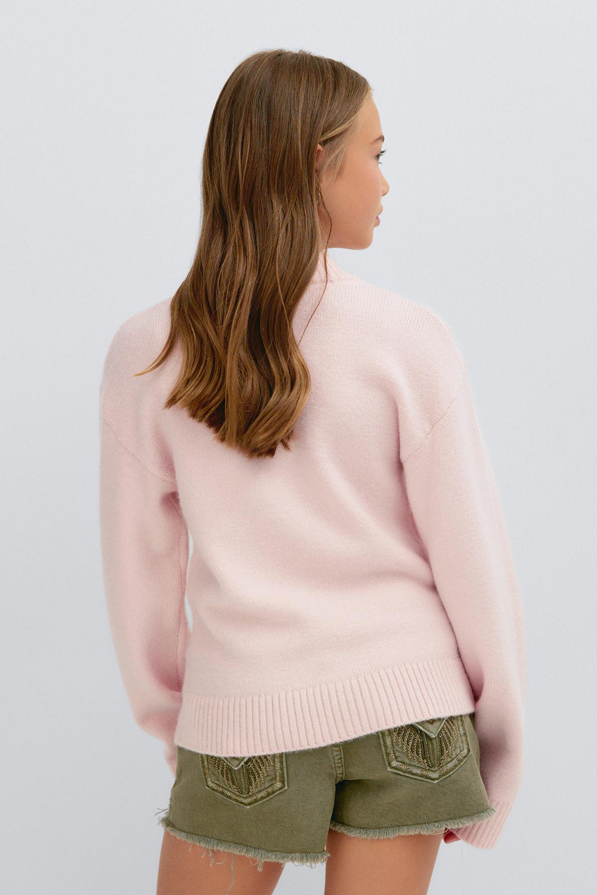 Y knitted cardigan - Gardenia