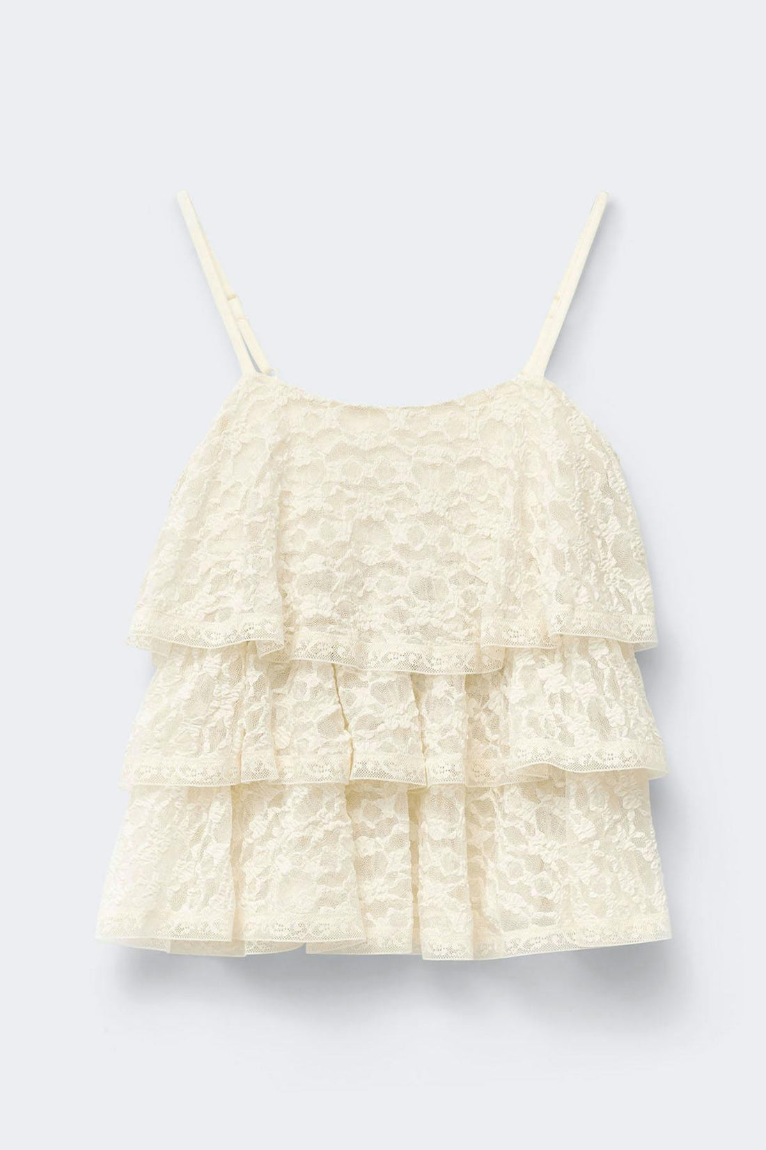 Y frill lace singlet - Crème