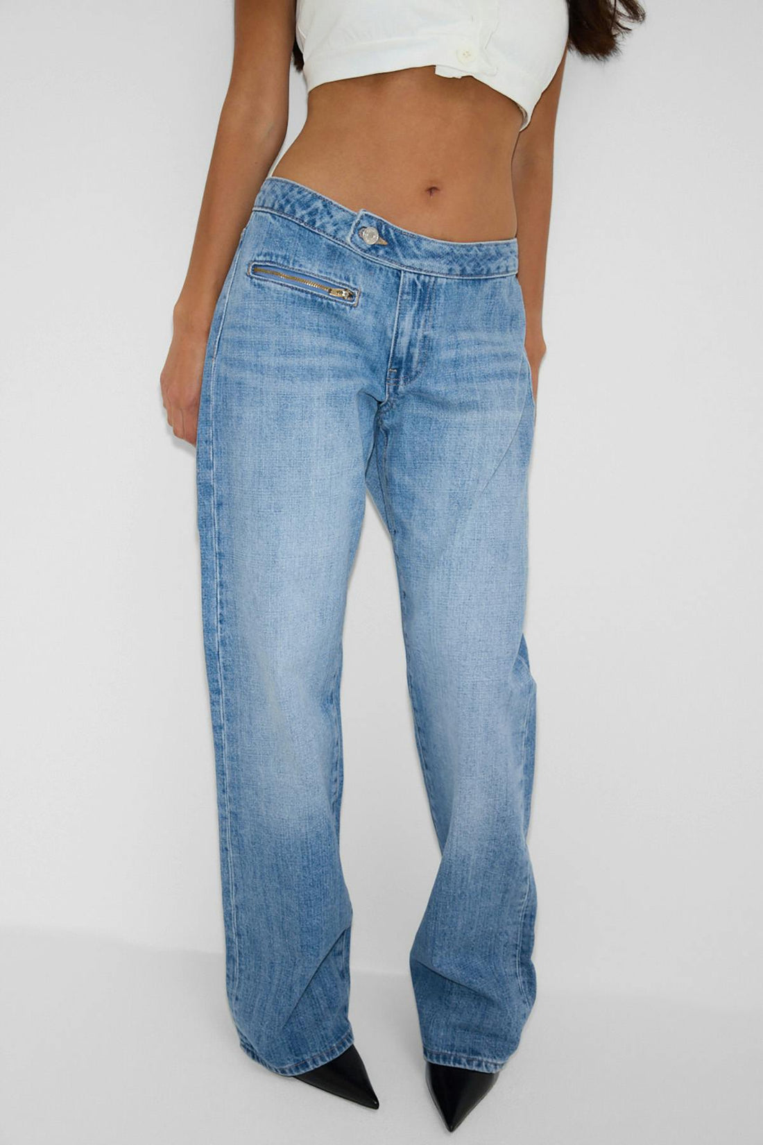 Low pleat jeans - Bleu