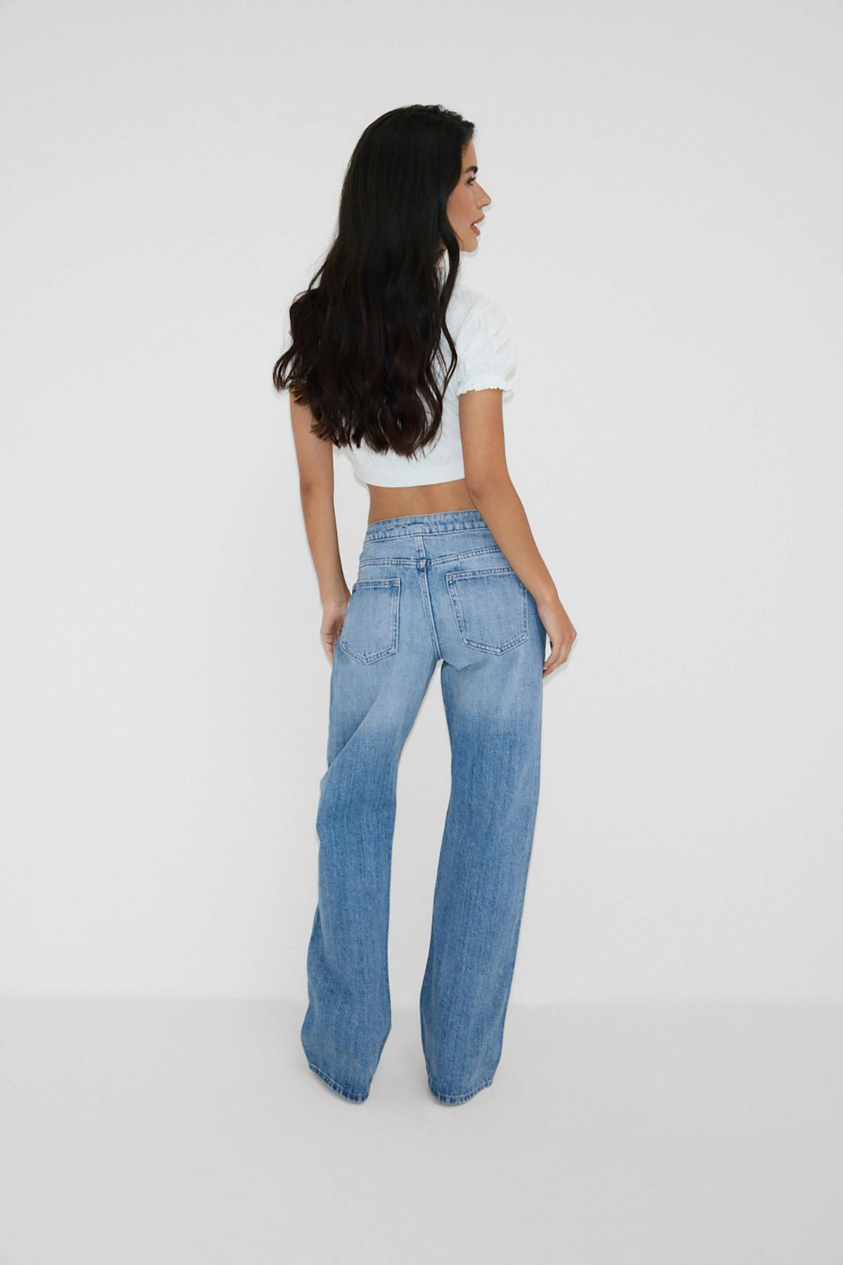 Low pleat jeans - Bleu