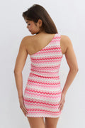 14+ one shoulder dress - Stripe