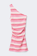 14+ one shoulder dress - Stripe