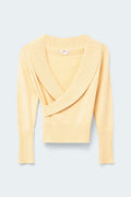 Y knitted wrap sweater - Flan
