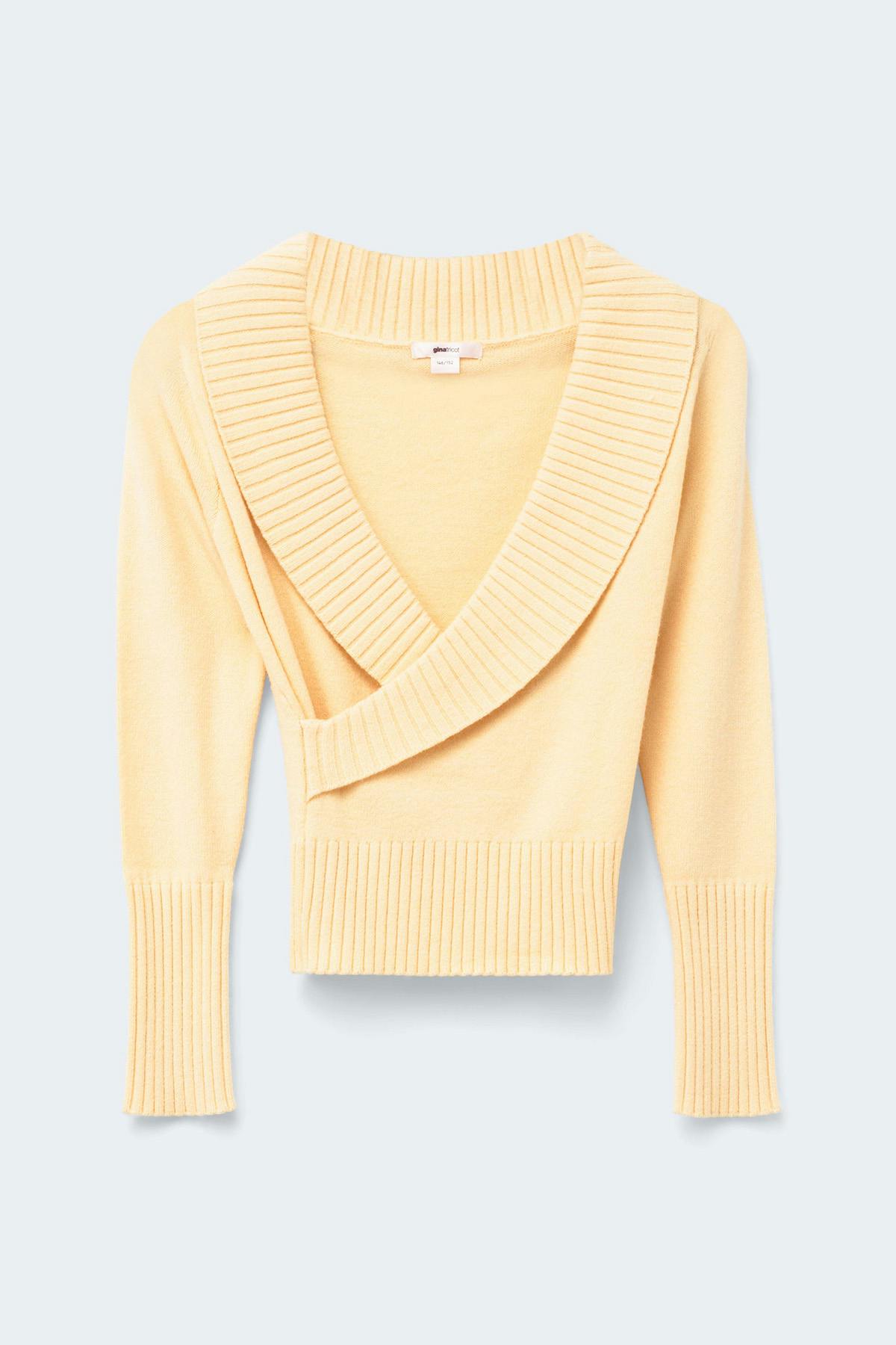 Y knitted wrap sweater - Flan