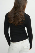Y knitted wrap sweater - Noir