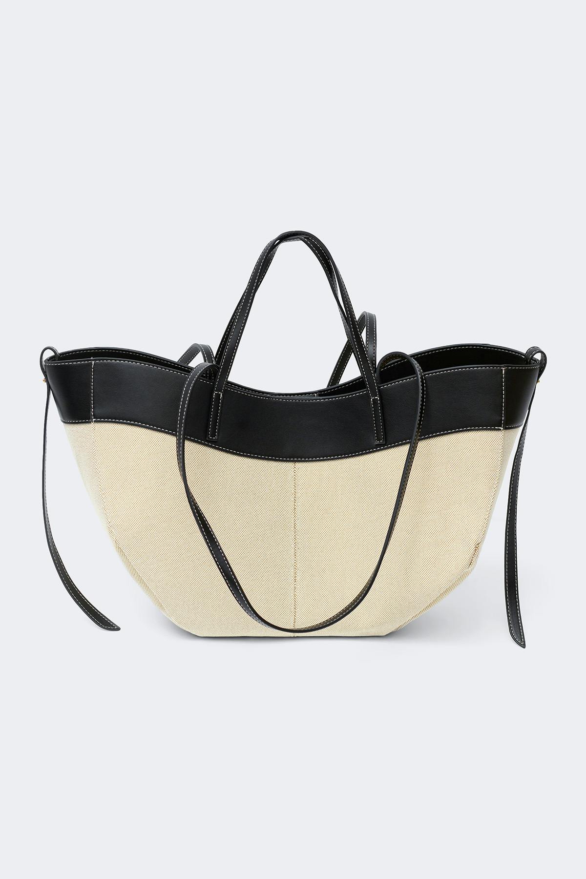 Canvas strap detail tote bag